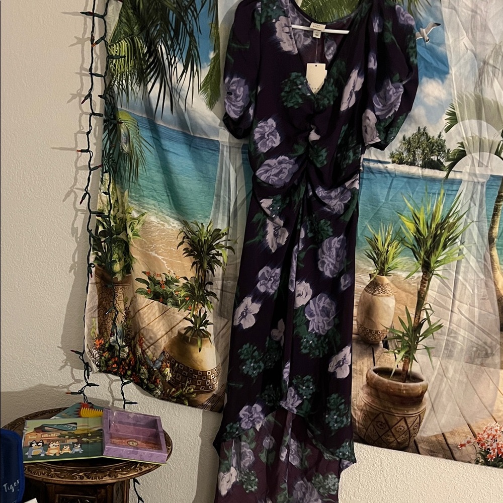 A New Day Purple Floral High Low Dress